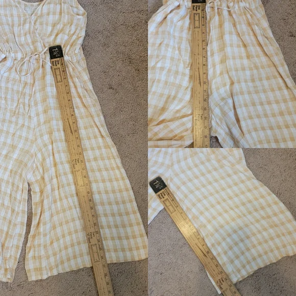 Priced to Sell - Christy Dawn Yellow and White Plaid Jumpsuit - Picture 6 of 12